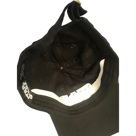 Vintage Black & White Embroidered Star Wars Logo Adjustable Ball Cap One Size - Picture 7 of 8